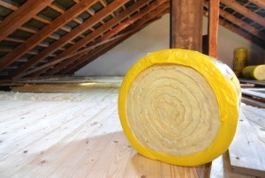 Insulation roll in an attic